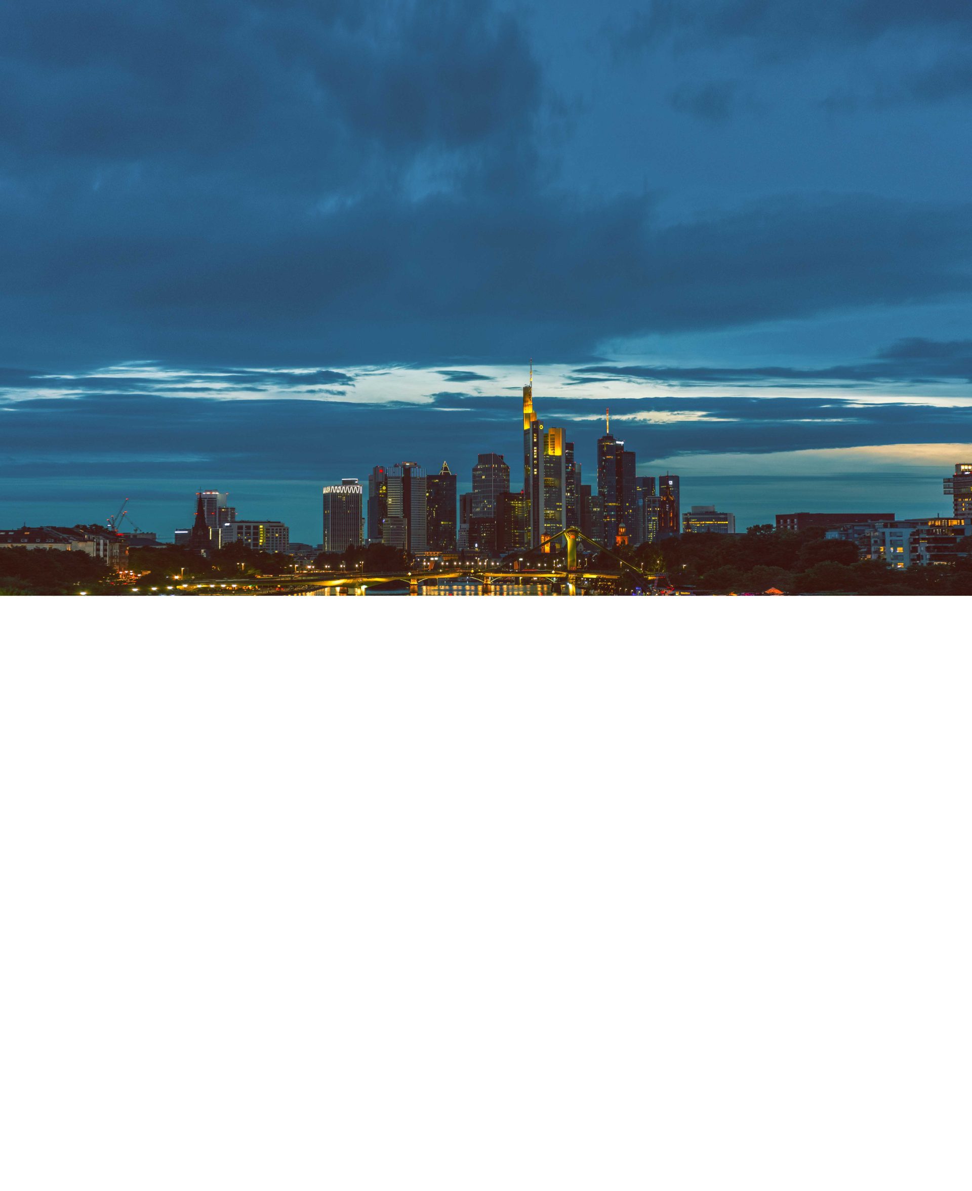 Die Skyline von Frankfurt präsentiert den Hotspot der Werbeagentur.